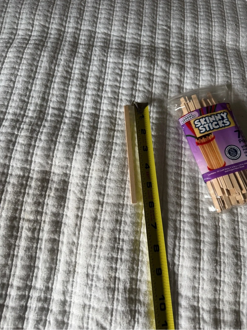 Basic Elements Skinny Sticks Natural Wood Craft Sticks 75 Pack 5.75
